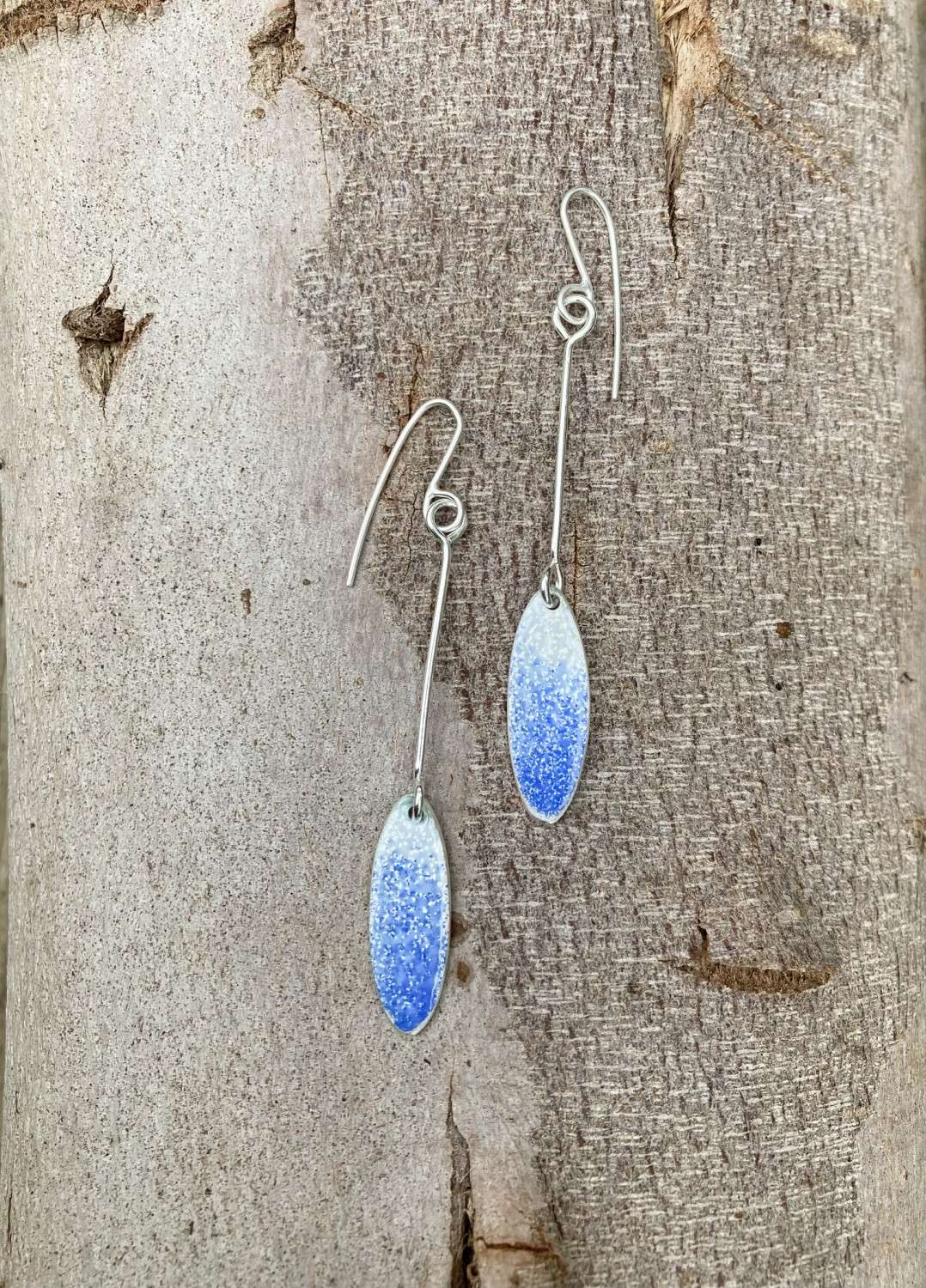 Seaspray Light Blue Enamel Earrings